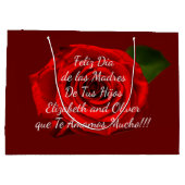 テラコッタとホワイトラブワーズマザーズ日ラテンアメリカ系女性 ラージペーパーバッグ (裏面)