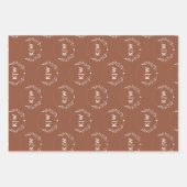 テラコッタとホワイト | イニシャルモダンモノグラム ラッピングペーパーシート (正面2)