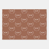 テラコッタとホワイト | イニシャルモダンモノグラム ラッピングペーパーシート (正面)