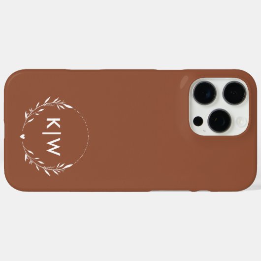 テラコッタとホワイト | イニシャルモダンモノグラム Case-Mate iPhoneケース (裏面 (横))