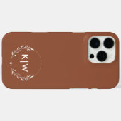 テラコッタとホワイト | モダンイニシャルモノグラム Case-Mate iPhoneケース (裏面 (横))