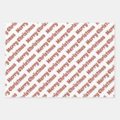 テラコッタと白い木メリークリスマスの休日 ラッピングペーパーシート (正面3)