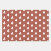 テラコッタと白い木メリークリスマスの休日 ラッピングペーパーシート (正面2)