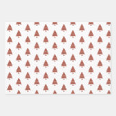 テラコッタと白い木メリークリスマスの休日 ラッピングペーパーシート (正面)