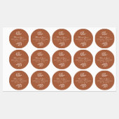 テラコッタと白い枝結婚に感謝 ラベル (シート)