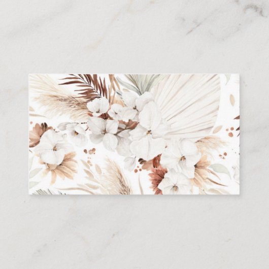 テラコッタと白い花のウェディングサイト エンクロージャーカード (裏面)