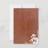 テラコッタと白い花の日付を保存 案内状 (裏面)