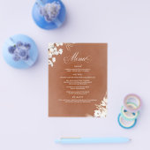 テラコッタと白い花ボホ結婚さんのメニュー チラシ (シングル)