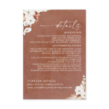 テラコッタと白い花ボホ結婚の詳細