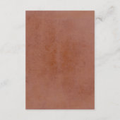 テラコッタと白い花ボホ結婚の詳細 エンクロージャーカード (裏面)