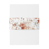 テラコッタと白い花ボホ結婚の 招待状ベリーバンド (裏面例)