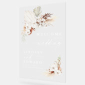 テラコッタと白い花結婚のアクリルサイン アクリルサイン (傾斜)