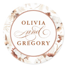 テラコッタと白オーキッドフラワーズボホ結婚ズ