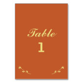 テラコッタと金ゴールドテーブル番号カード テーブルナンバー (裏面)