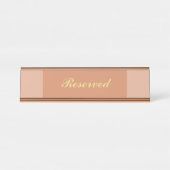 テラコッタと金ゴールド予約標識 デスクネームプレート (正面)