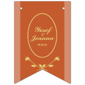 テラコッタと金ゴールド結婚の旗の旗 バンティングフラッグ (第2の旗)