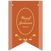 テラコッタと金ゴールド結婚の旗の旗 バンティングフラッグ (第1の旗)