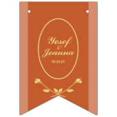 テラコッタと金ゴールド結婚の旗の旗 バンティングフラッグ (第3の旗)