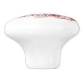 テラコッタによって輪郭を描かれるバラおよび黄色いデイジー セラミックノブ (側面)