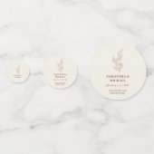 テラコッタのイーヴィー フラワーがお気に入りのウェディング コンフェッティ (裏面)