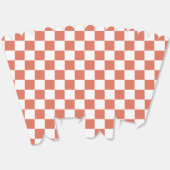 テラコッタのスクエアパターンが特徴のホワイトポップコーン フェイバーボックス (見開き)