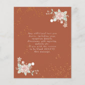 テラコッタのピンクの芍薬のウェディング招待状 チラシ (裏面)