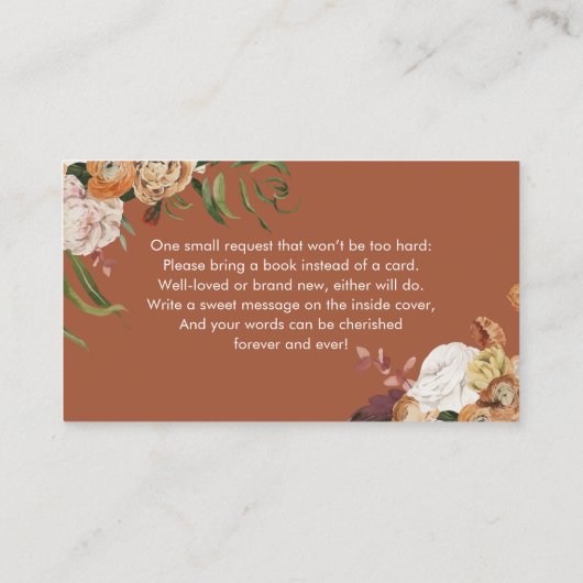 テラコッタのベビーエンクロージャカード用ブック 名刺 (裏面)