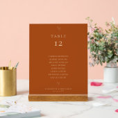 テラコッタのミニマルな結婚式の座席表 アクリルサイン (ウェディング)