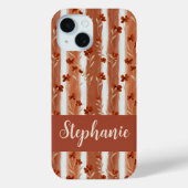 テラコッタのワイルドフラワーモノグラム 名前 ボホ Case-Mate iPhoneケース (裏面)