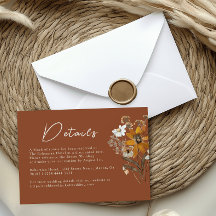 テラコッタのワイルドフラワー ボヘミアンな秋の結婚式の詳細
