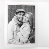 テラコッタのヴィンテージ要素とタイポグラフィ結婚の 三つ折り招待状 (内部最初)