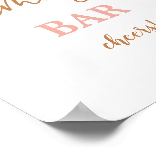 テラコッタの乾燥したヤシの木 ミモザ バー看板 ポスター (角)