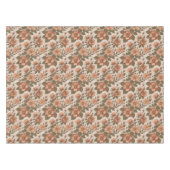 テラコッタの土っぽい色合いで野生のバラが咲く テーブルクロス (正面(横))