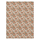 テラコッタの土っぽい色合いで野生のバラが咲く テーブルクロス (正面)