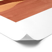 テラコッタの夜、抽象芸術風景 ポスター (角)