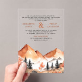 テラコッタの山の森の結婚式 アクリル招待状 (インサイチュ (ポータブル))