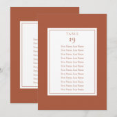 テラコッタの席次表テーブルナンバー 招待状 (正面/裏面)