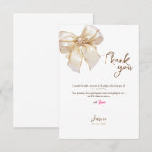 テラコッタの弓のブライダルエレガントシャワーの感謝カード サンキューカード (正面/裏面)