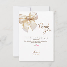 テラコッタの弓のブライダルエレガントシャワーの感謝カード サンキューカード