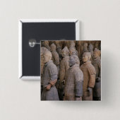 テラコッタの戦士の皇帝Qin Shihuang's 缶バッジ (正面&裏面)