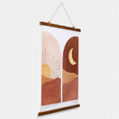 テラコッタの昼夜 吊り下げ型タペストリー (傾斜あり)