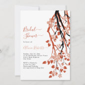 テラコッタの枝と花ブライダルシャワー 招待状 (正面)