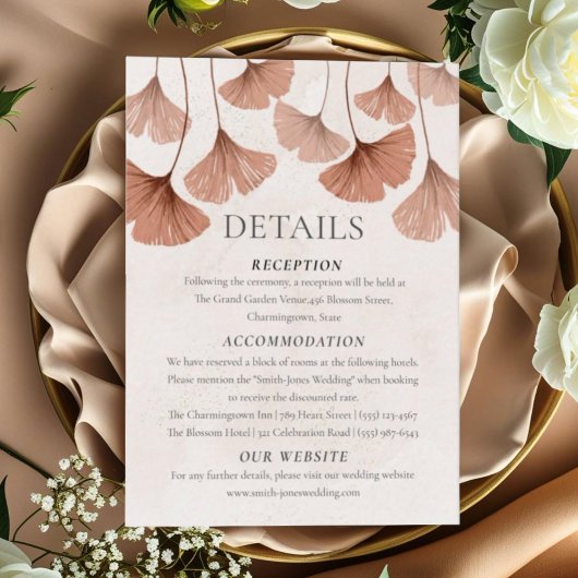 テラコッタの植物の秋の結婚式 エンクロージャーカード