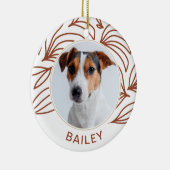 テラコッタの植物性の犬写真と有名クリスマス セラミックオーナメント (右)