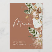 テラコッタの植物性モダンエレガント葉メニュー メニュー (正面)