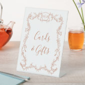 テラコッタの植物画が描かれた結婚式カードとギフト 台座サイン (インサイチュ)