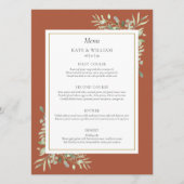 テラコッタの水の色の緑結婚のメニュー メニュー (正面)