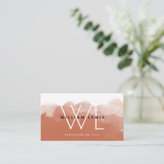 テラコッタの水の色モダンソーシャルメディアのアイコン 名刺 (スタンド正面)