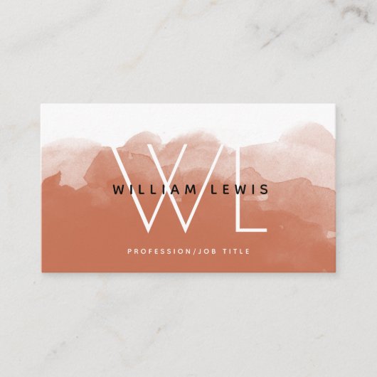 テラコッタの水の色モダンソーシャルメディアのアイコン 名刺 (正面)