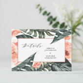 テラコッタの熱帯結婚の葉脈の詳細 出欠カード (スタンド正面)